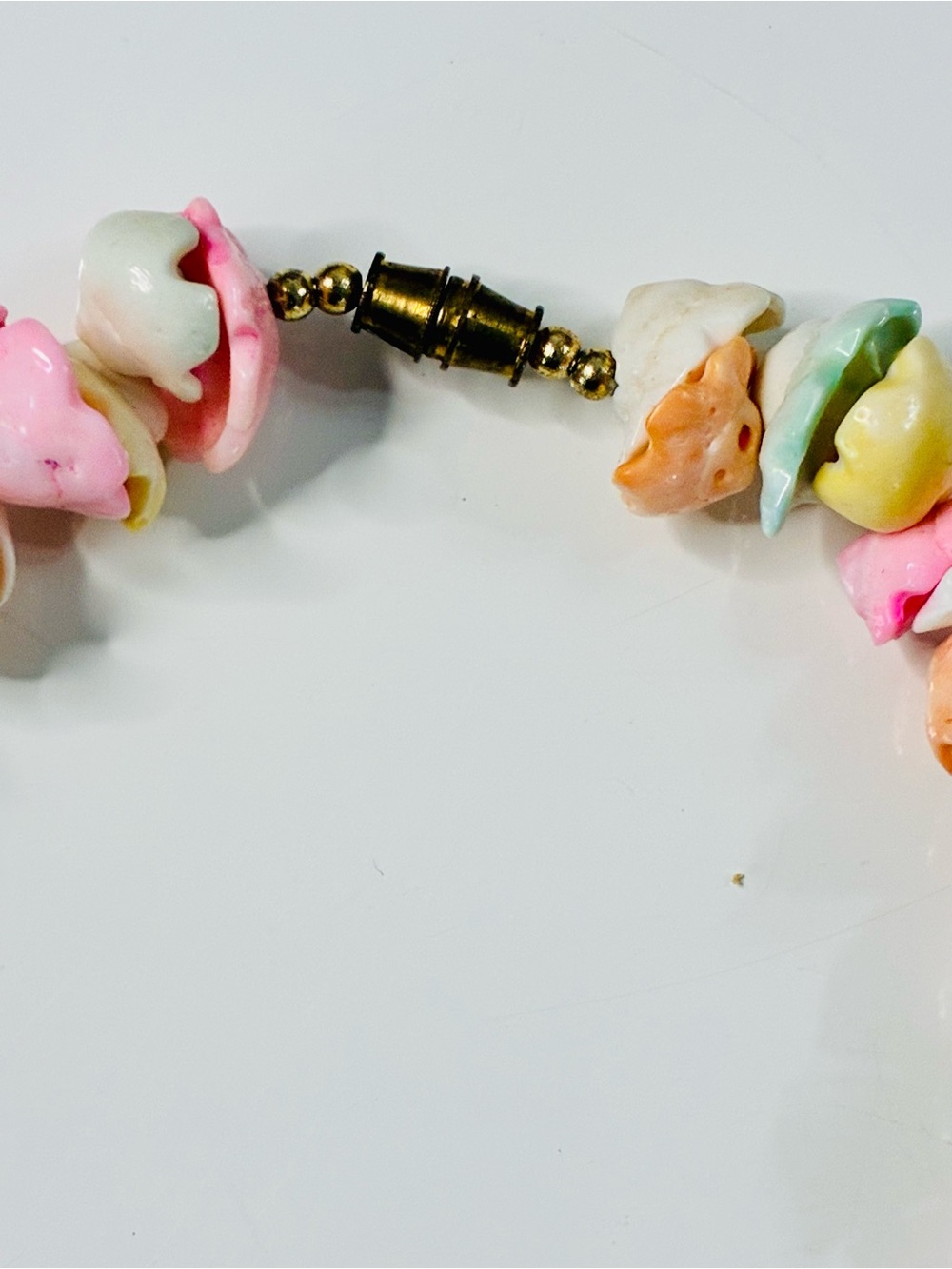 VTG Pastel Multicolor Shell Bead Necklace - ICE CREAM SCOOPS Women's Jewelry - Picture 10 of 16